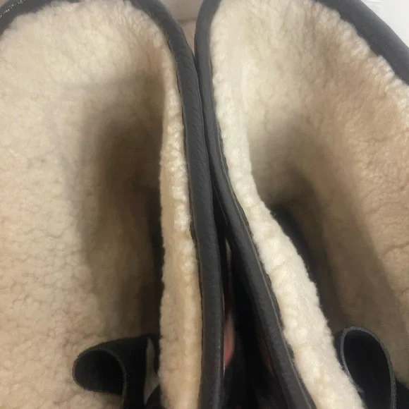 Burberry Black and Plaid Lace-Up Boots - Picture 5 of 8